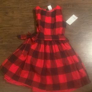 Red black plaid Christmas dress